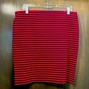 Old navy mini skirt. Size L. Red and navy striped.